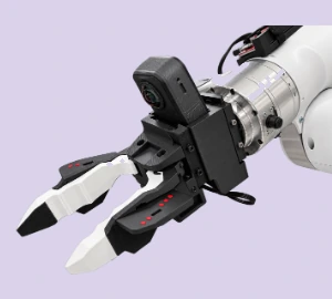 Chopstick gripper and camera module on a robot flange