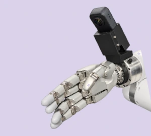 Camera module on the wrist of a robot hand